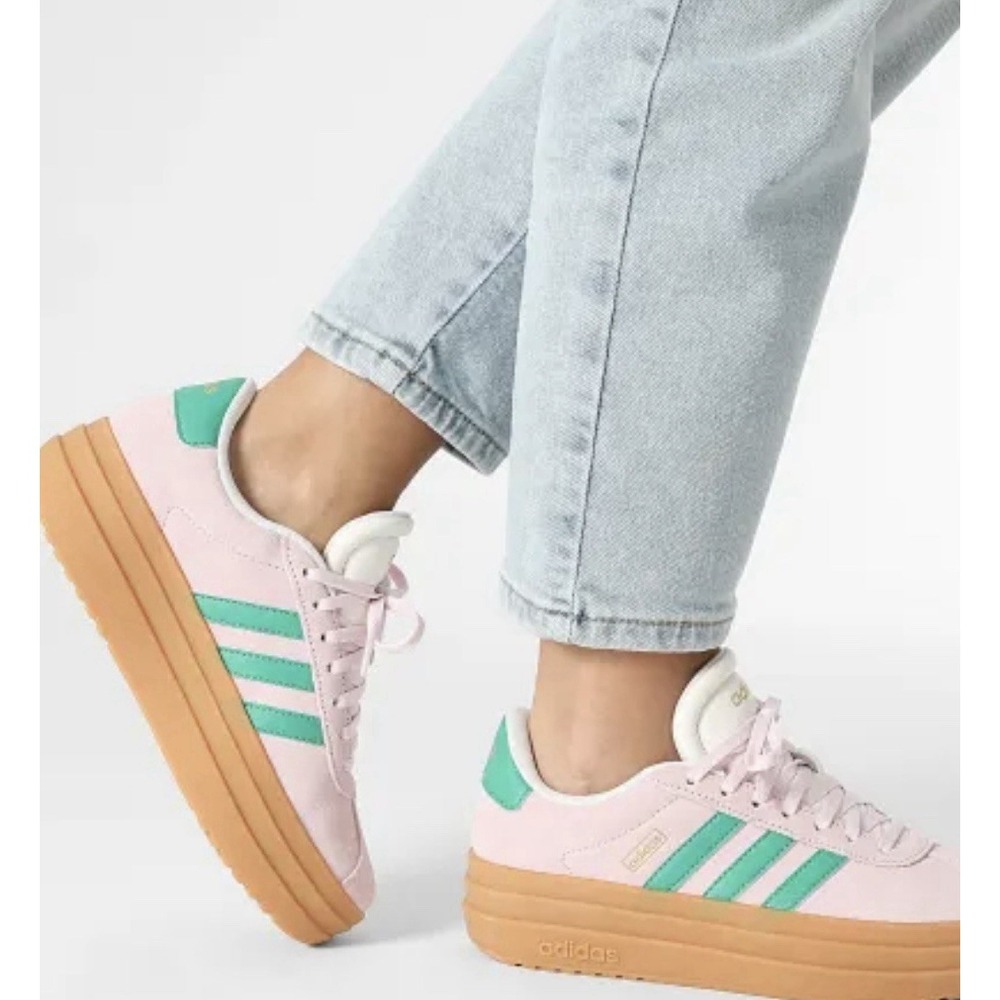 Adidas Women's Size 9 VL Court Bold Clear Pink Green Platform Sneaker NEW JP6916 - Picture 15 of 16
